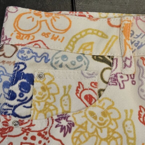 Krush Kandy Graffiti Jeans –Streetwear Art Statement –Stylized Cartoon–Size L - Picture 7 of 9